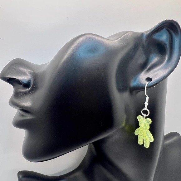 Mini Gummy Bear Earrings - Glitter Earrings - Rainbow Earrings - Teddy Bear Ear - Picture 8 of 10